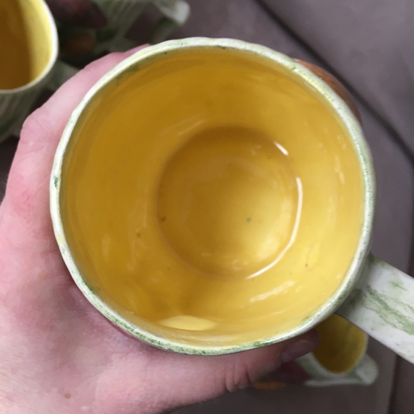 Vintage 70's Hand-painted Ceramic Mushroom Mug Set of 4 - Picture 12 of 15